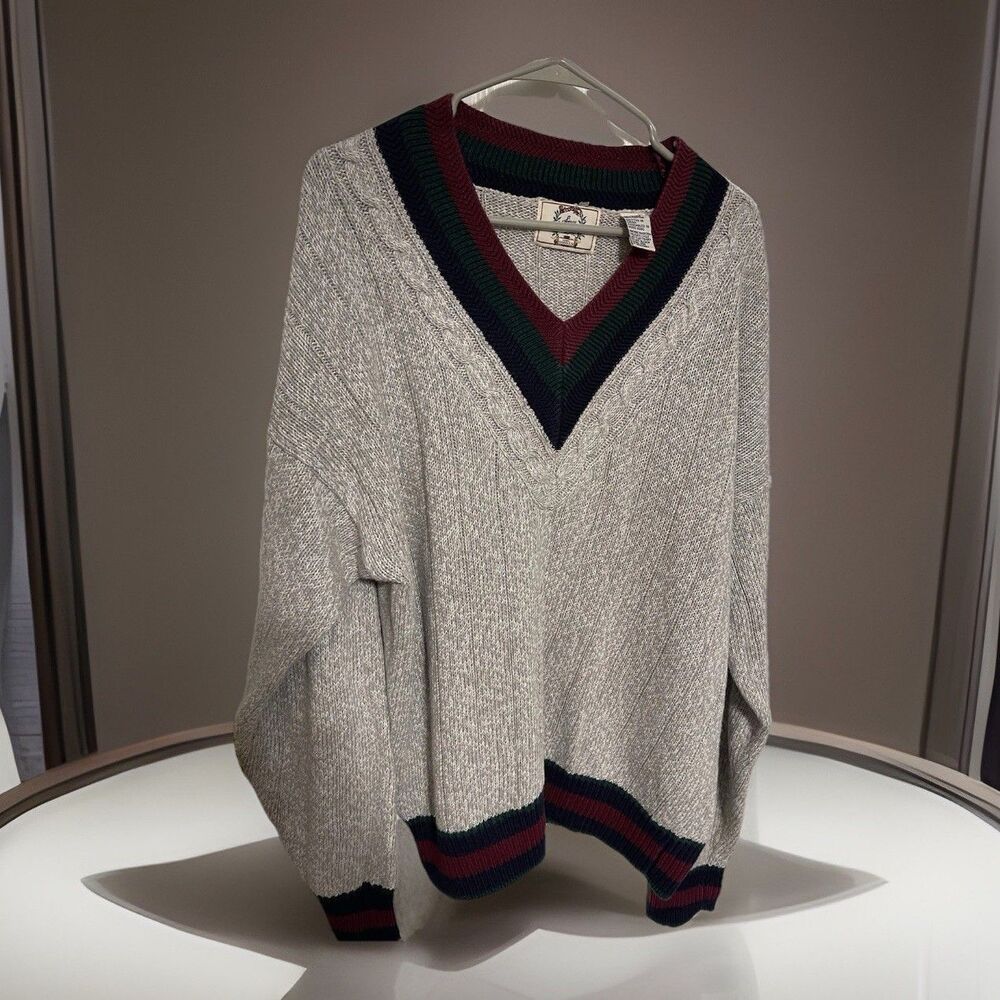 Vintage Sears Spice 1866 Golf Tennis Women’s 2X Sweater Preppy Cricket #0296